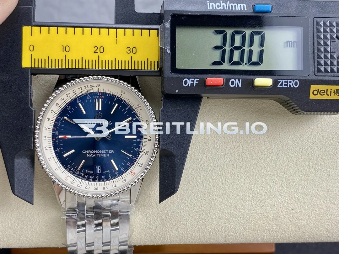 Breitling Navitimer A17325211C1A1 38mm Deep Blue Sunburst Single Dial Beaded Fluted Flight Slide Rule Bezel Replica Dial Detail 1
