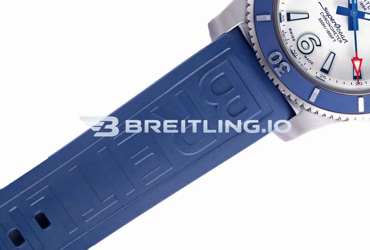 Breitling Superocean II A17366D81A1S1 42mm White High-Visibility Dial Blue Ceramic Unidirectional Diving Bezel Replica Strap 1