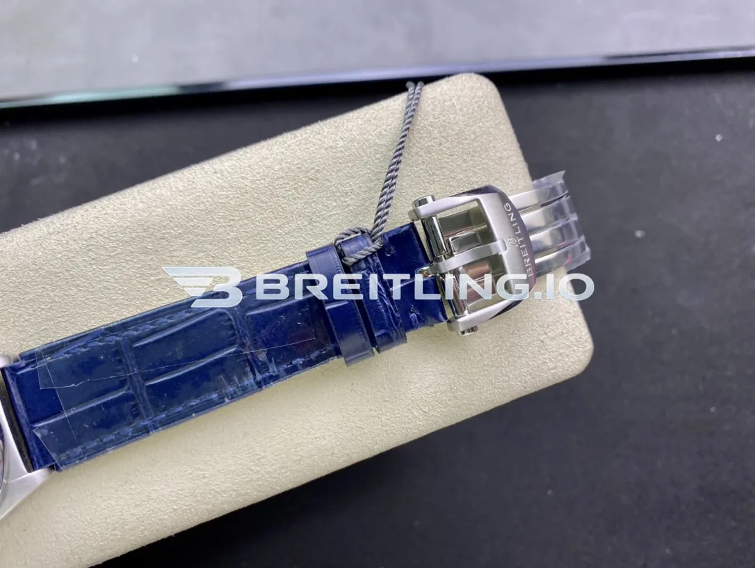 Breitling Chronomat A10380611C1P1 36mm Deep Blue Sunburst Dial Rainbow Multi-Color Gemstone Bezel Replica Strap And Clasp
