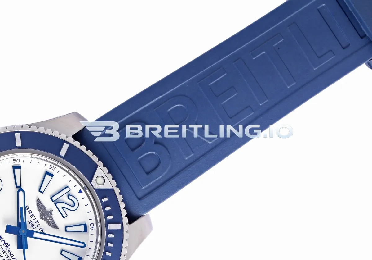 Breitling Superocean II A17366D81A1S1 42mm White High-Visibility Dial Blue Ceramic Unidirectional Diving Bezel Replica Strap 2