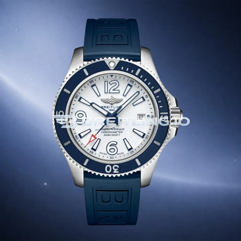 Breitling Superocean II A17366D81A1S1 42mm White High-Visibility Dial Blue Ceramic Unidirectional Diving Bezel Replica First Image