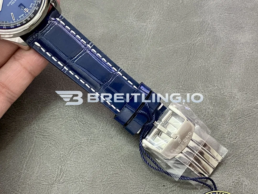 Breitling Premier B01 Chronograph 42 AB0118221C1P1 Deep Blue Sunburst Dual Subdial Brushed Polished Stainless Steel Replica Strap And Clasp