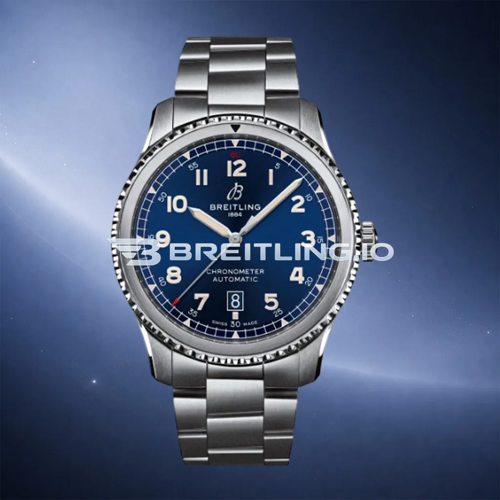 Breitling Navitimer A17315101C1A1 41mm Deep Blue Sunburst Single Date Dial Beaded Fluted Slide Rule Bezel Replica First Image