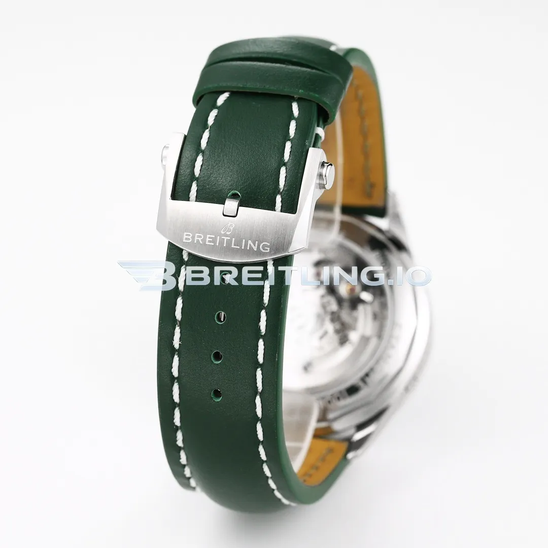 Breitling Premier AB0118221L1P1 42mm Emerald Green Sunburst Dual Subdial Chronograph Brushed Polished Stainless Steel Case Replica Strap And Clasp