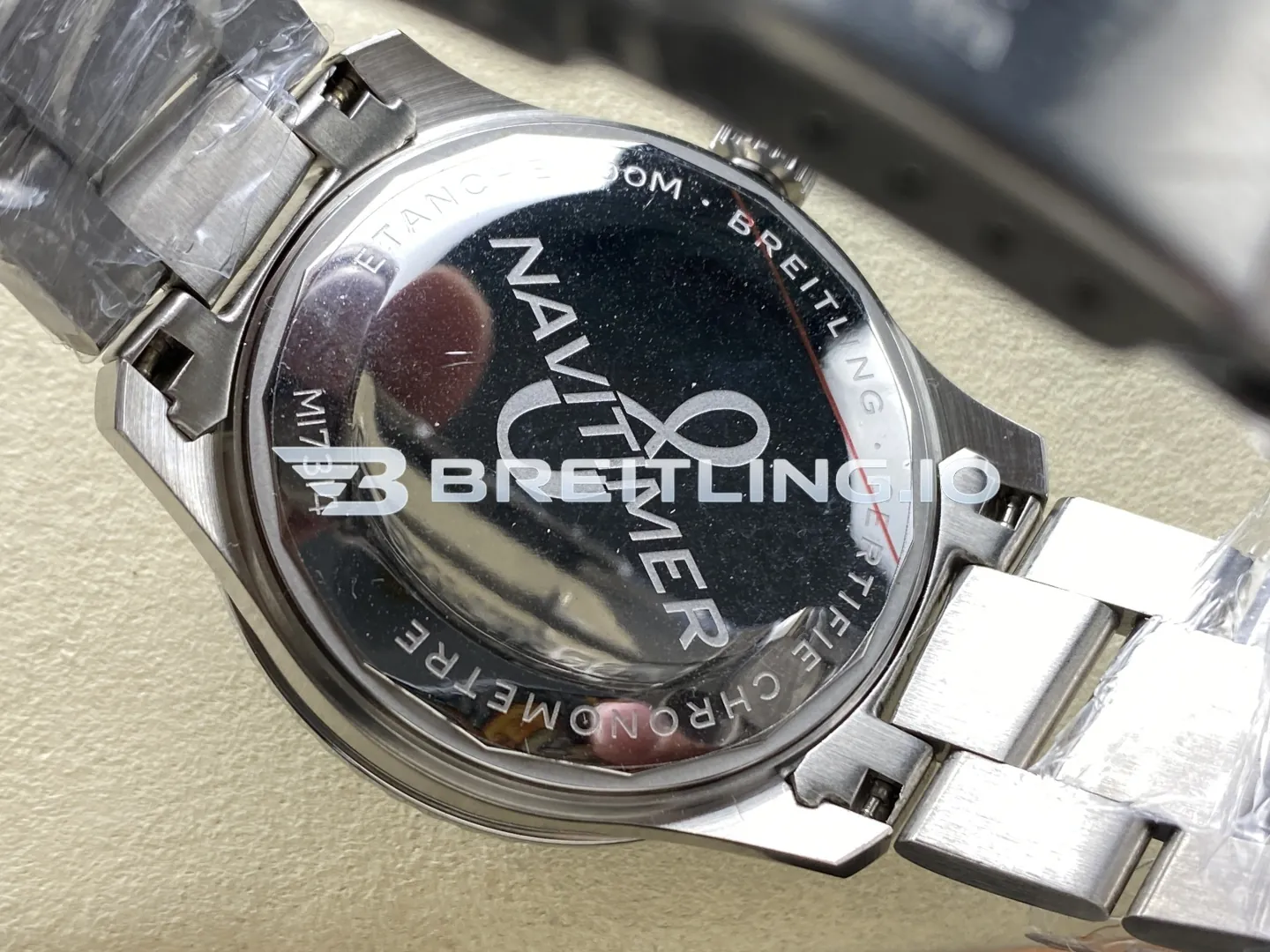 Breitling Navitimer A17315101B1A1 41mm Matte Black Dial Brushed Polished Stainless Steel Bezel Replica Back View
