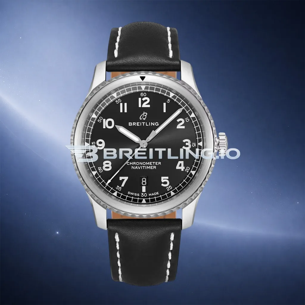 Breitling Navitimer A17314101B1X1 41mm Matte Black White Luminous Single Date Dial Beaded Bidirectional Slide Rule Bezel Replica First Image