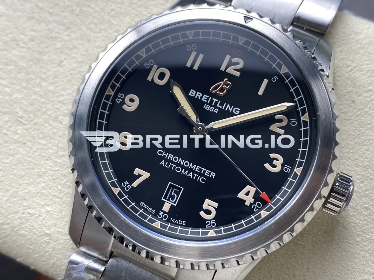 Breitling Navitimer A17315101B1A1 41mm Matte Black Dial Brushed Polished Stainless Steel Bezel Replica Dial Detail 2