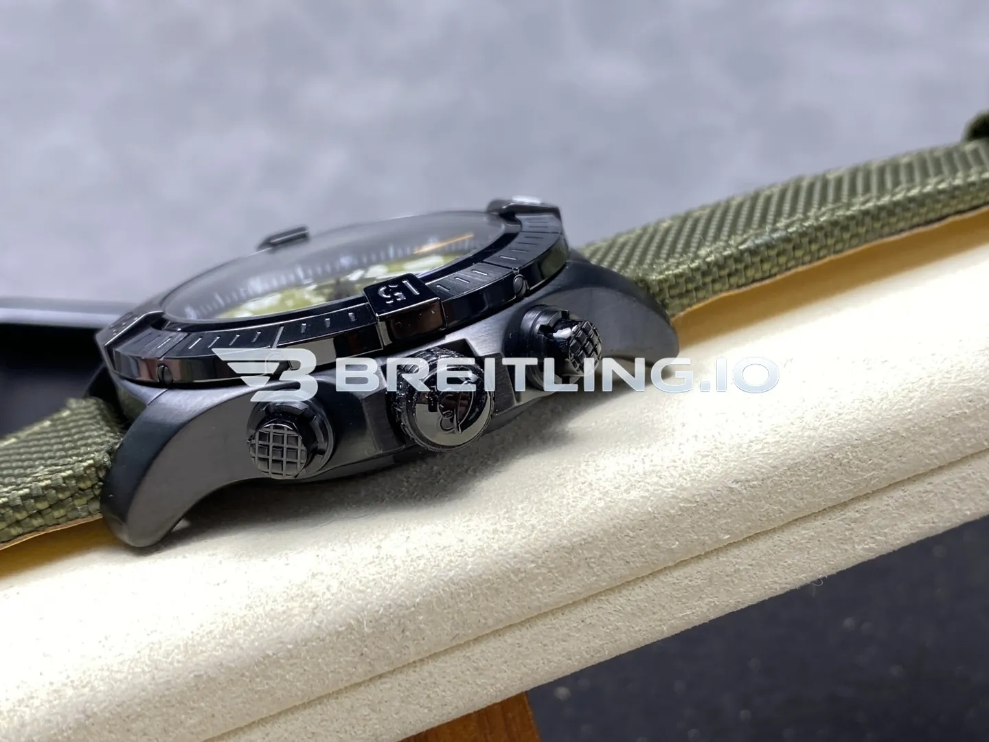 Breitling Avenger Night Mission V13317101L1X1 45mm Military Green DLC Coated Titanium Case Replica Right View