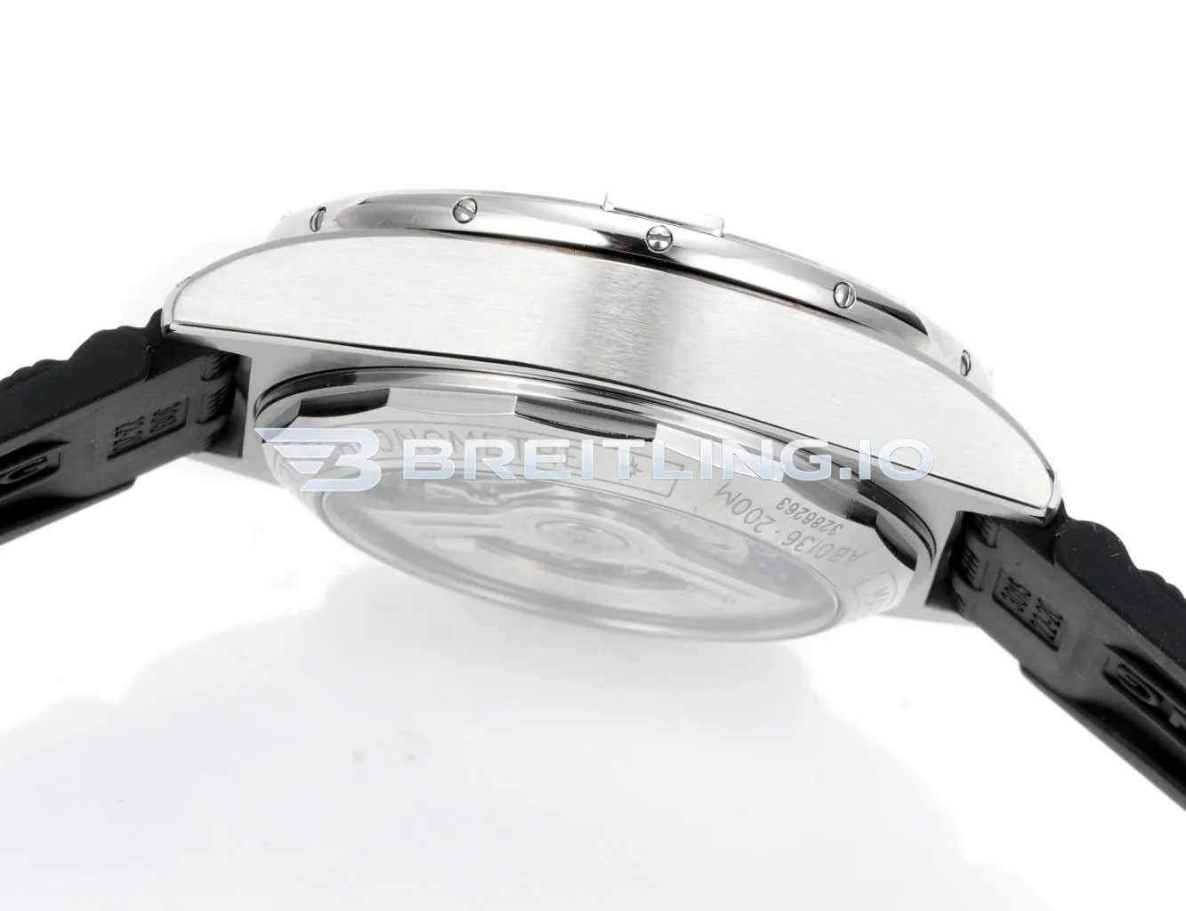 Breitling Chronomat AB0134721G1S2 42mm Silver Sunburst Chronograph Full Diamond Paved Ratchet Rotating Bezel Replica Left View