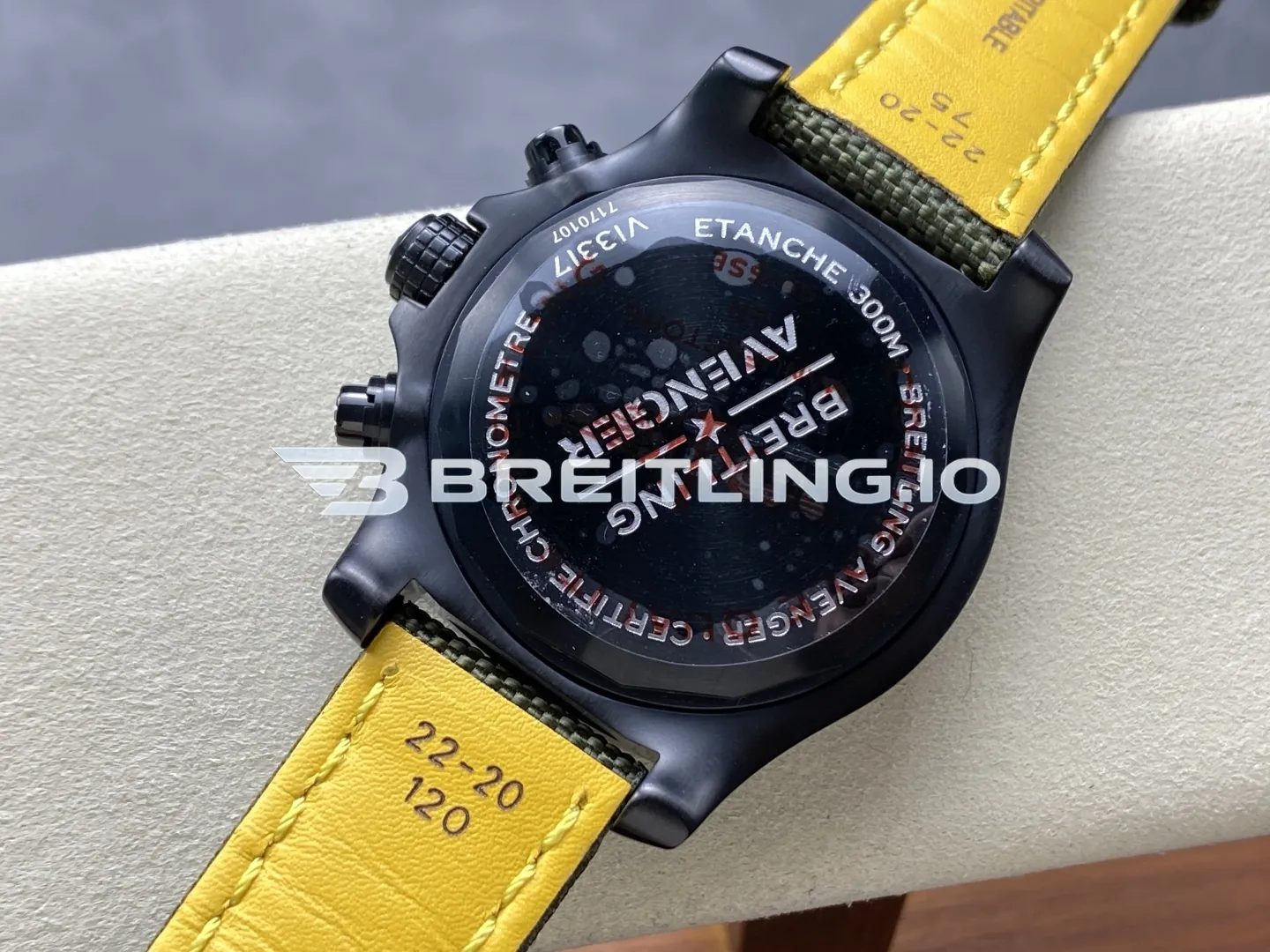 Breitling Avenger Night Mission V13317101L1X1 45mm Military Green DLC Coated Titanium Case Replica Back View