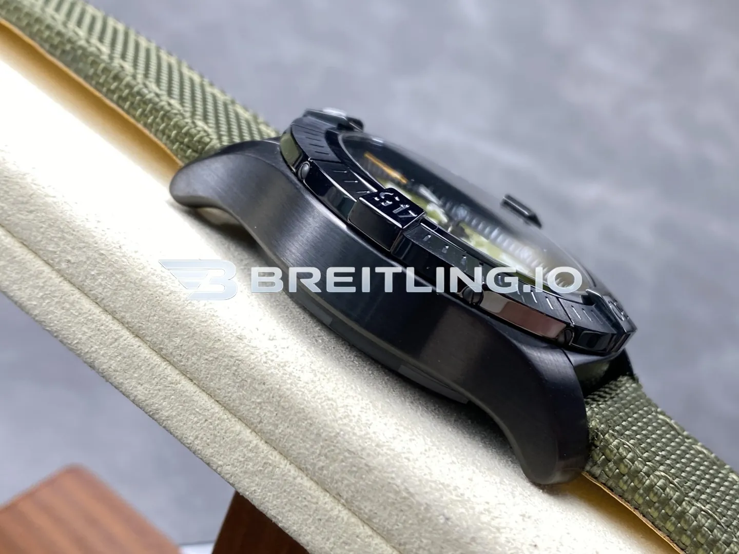 Breitling Avenger Night Mission V13317101L1X1 45mm Military Green DLC Coated Titanium Case Replica Left View