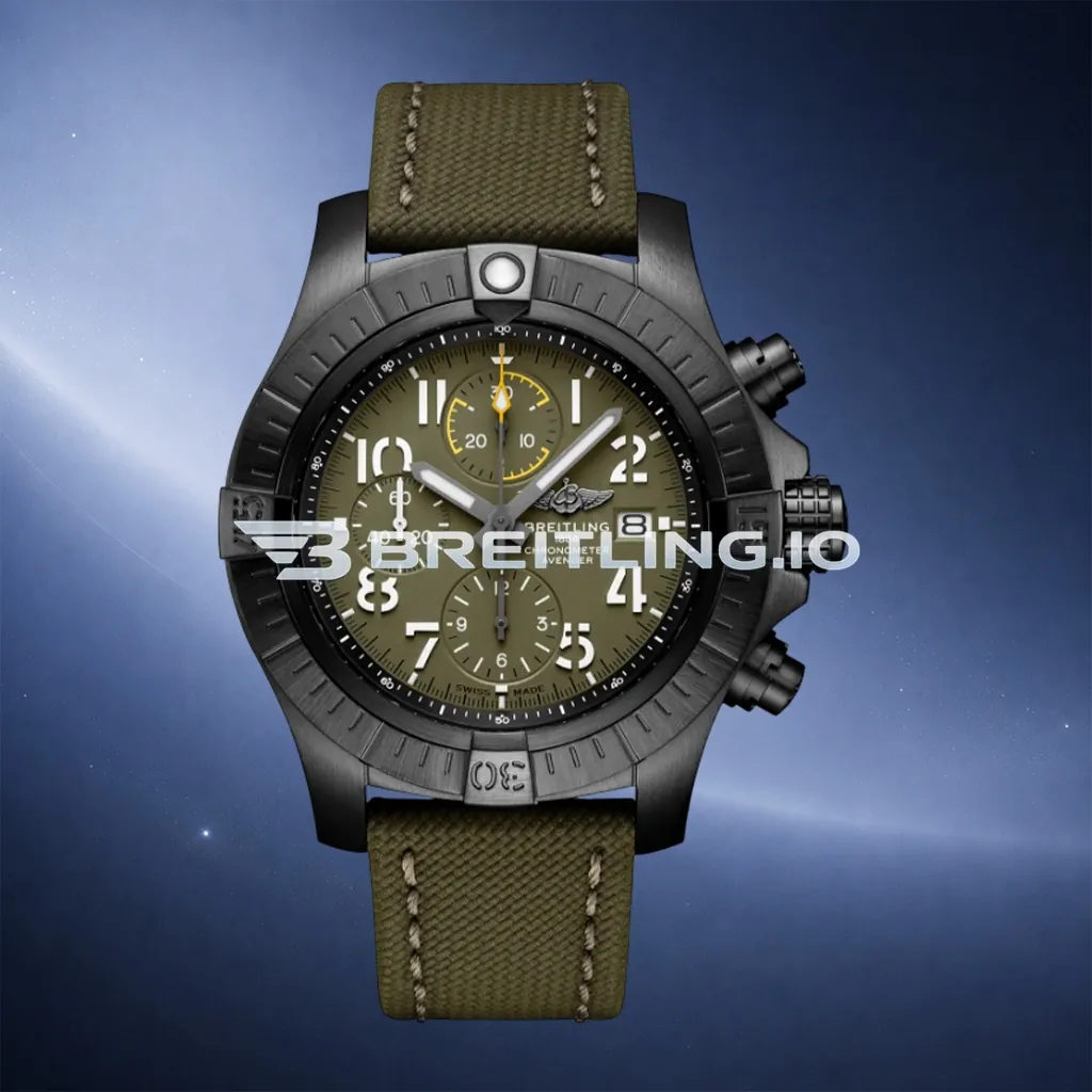 Breitling Avenger Night Mission V13317101L1X1 45mm Military Green DLC Coated Titanium Case Replica First Image