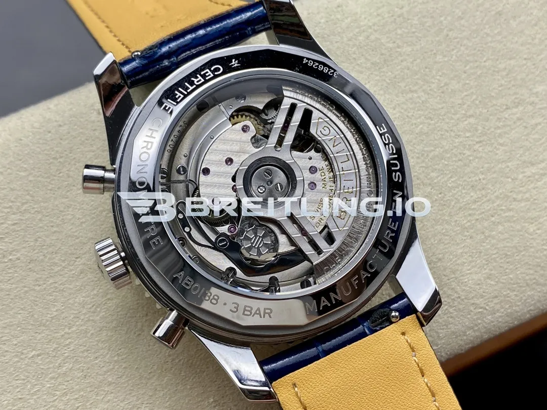 Breitling Navitimer B01 Chronograph AB0139A71G1P1 41mm Silver White Sunburst Subdial Aviation Slide Rule Bezel Replica Back View