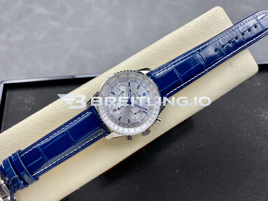 Breitling Navitimer B01 Chronograph AB0139A71G1P1 41mm Silver White Sunburst Subdial Aviation Slide Rule Bezel Replica Side View