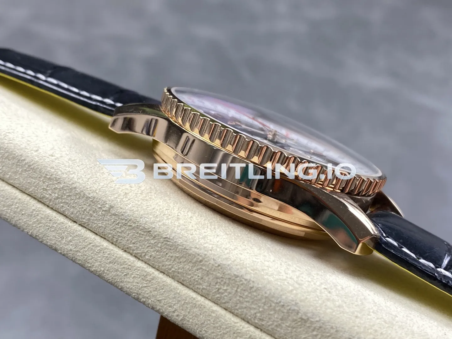 Breitling Navitimer B01 Chronograph RB0138211B1P1 43mm Matte Black Dial 18K Rose Gold Case Replica Left View
