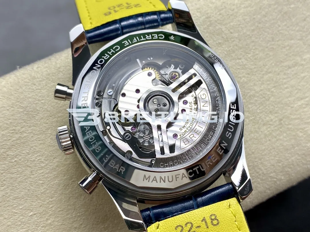 Breitling Navitimer B01 Chronograph AB0139631C1P1 41mm Deep Full Diamond Paved Fluted Slide Rule Bezel Replica Back View