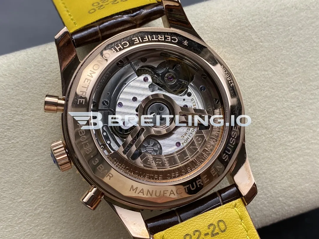 Breitling Navitimer B01 Chronograph RB12302A1L1P1 41mm Forest Green Sunburst Subdial Fluted Slide Rule Bezel Replica Back View