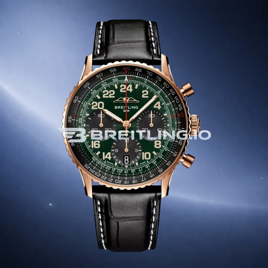 Breitling Navitimer B01 Chronograph RB12302A1L1P1 41mm Forest Green Sunburst Subdial Fluted Slide Rule Bezel Replica First Image