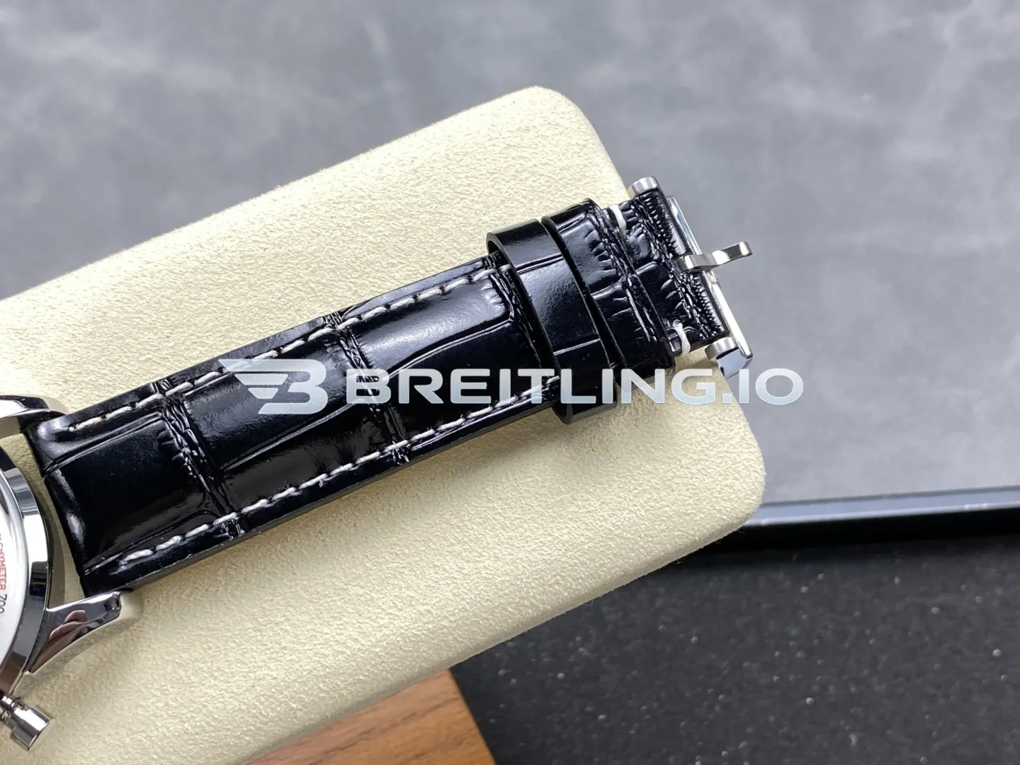 Breitling Premier B01 Chronograph AB0118371B1P2 42mm Black Dial 316L Steel Black Leather Replica Strap And Clasp