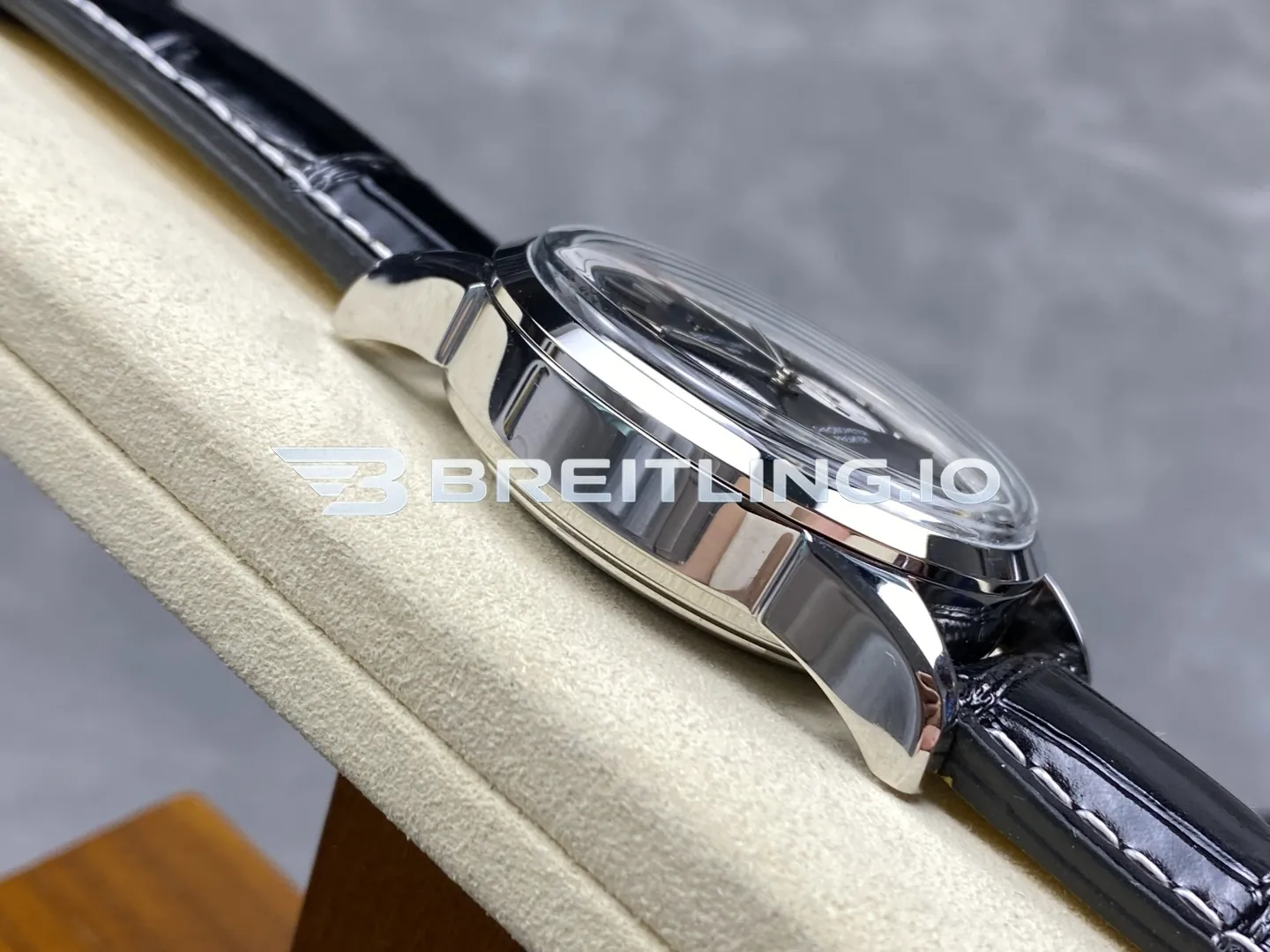 Breitling Premier B01 Chronograph AB0118371B1P2 42mm Black Dial 316L Steel Black Leather Replica Left View