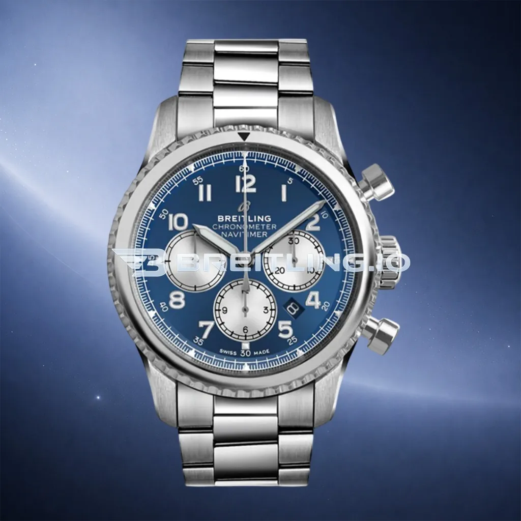 Breitling Navitimer 8 B01 Chronograph 43 AB0117131C1A1 Blue Arabic Numeral Dial Stainless Steel Bracelet Replica First Image