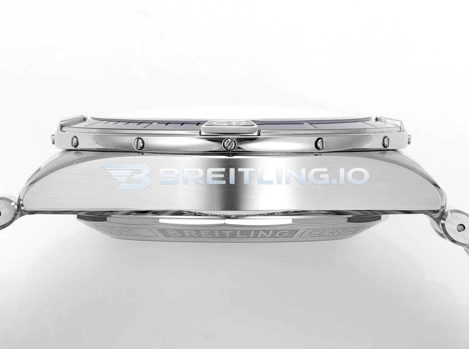 Breitling Super Chronomat B01 44 AB0136251B1A1 Black Panda Dial Stainless Steel Metal Bracelet Chronograph Replica Left View
