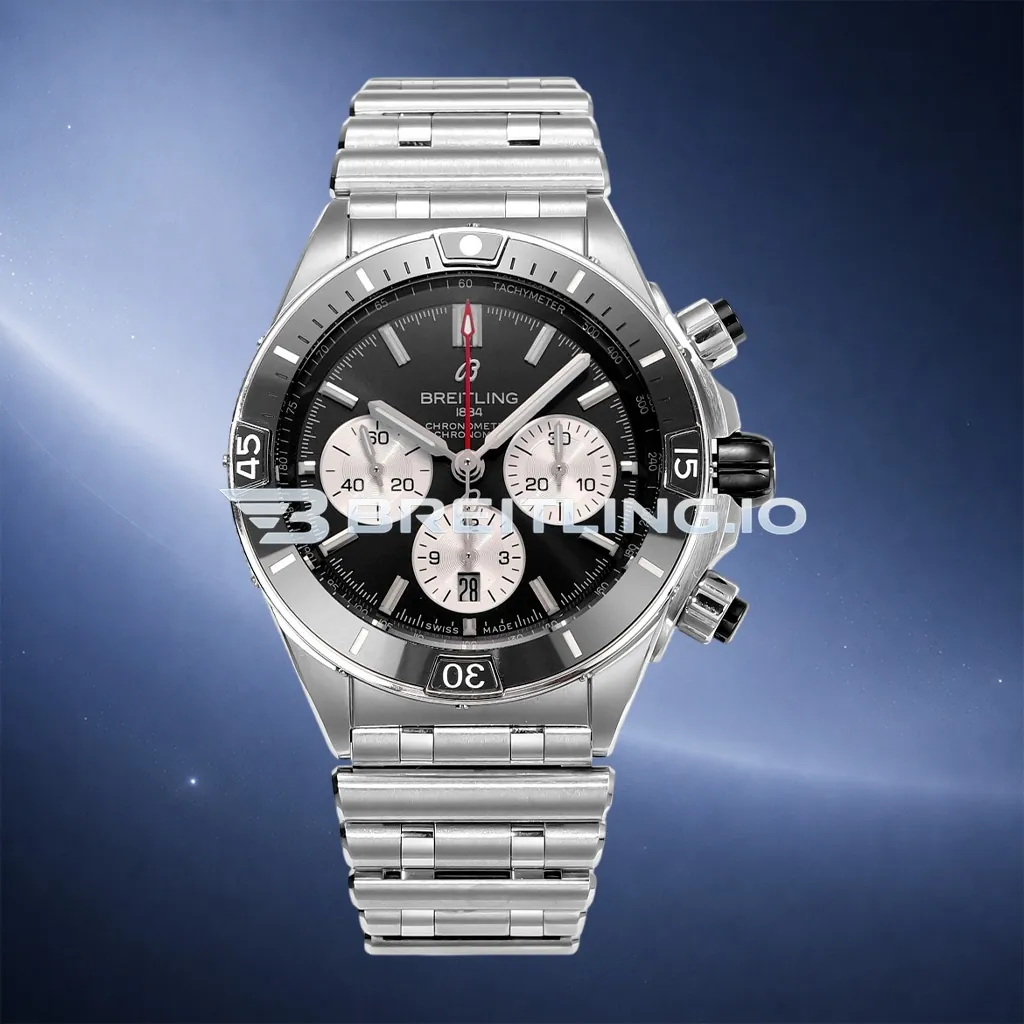 Breitling Super Chronomat B01 44 AB0136251B1A1 Black Panda Dial Stainless Steel Metal Bracelet Chronograph Replica First Image