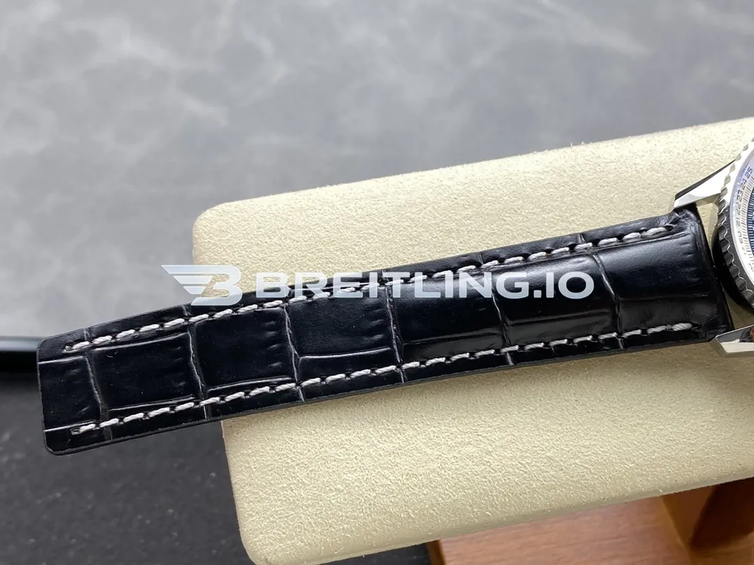 Breitling Navitimer B01 Chronograph 43 AB0121211C1P1 Deep Blue Sunburst Dial Steel Black Leather Aviation Replica Strap