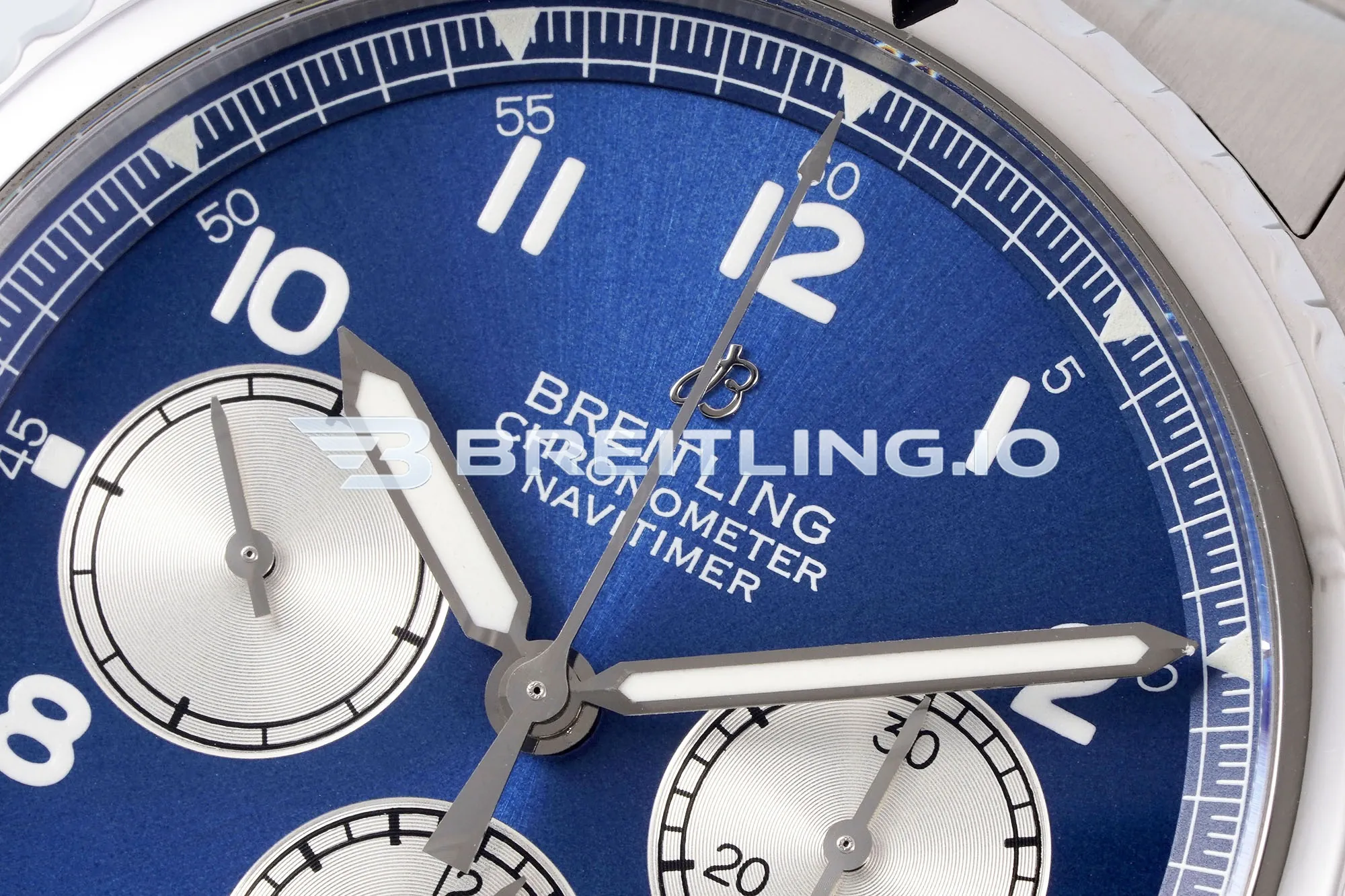 Breitling Navitimer 8 B01 Chronograph 43 AB0117131C1A1 Blue Arabic Numeral Dial Stainless Steel Bracelet Replica Dial Detail 1