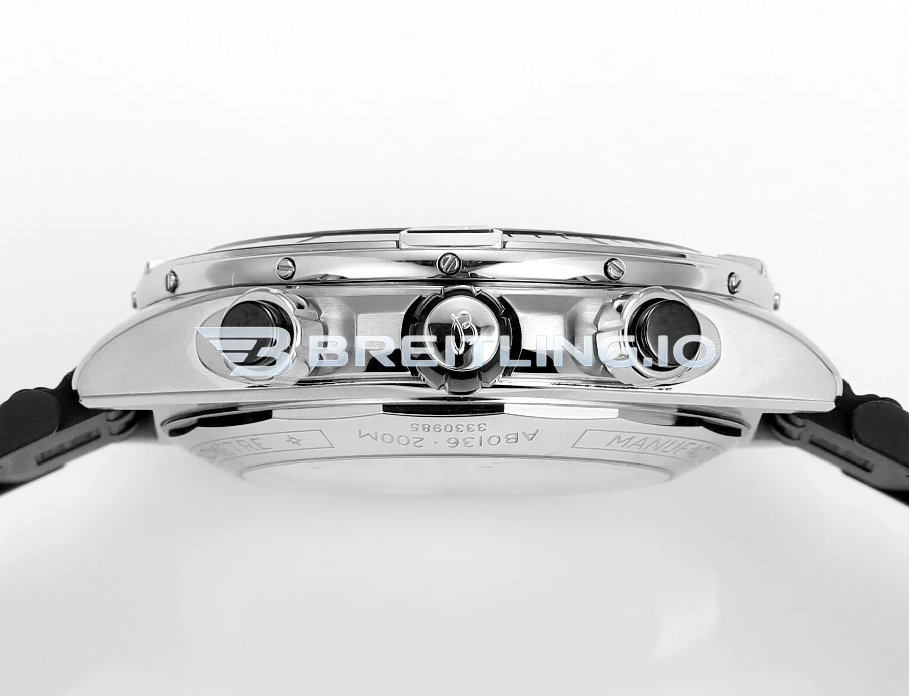 Breitling Super Chronomat B01 44  AB0136251B1S1 Black Panda Dial Steel Rubber Strap Chronograph Replica Right View