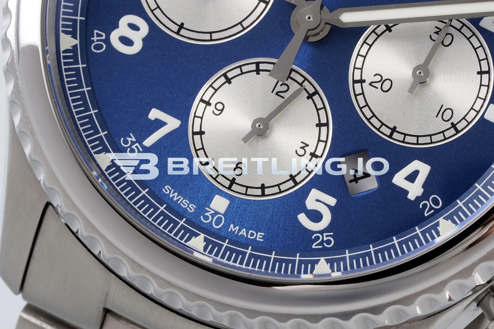 Breitling Navitimer 8 B01 Chronograph 43 AB0117131C1A1 Blue Arabic Numeral Dial Stainless Steel Bracelet Replica Dial Detail 2