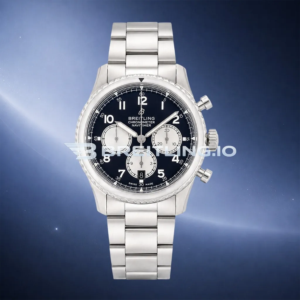 Breitling Navitimer 8 B01 Chronograph 43 AB0117131B1A1 Black Arabic Numeral Dial Stainless Steel Slide Rule Bezel Pilot Replica First Image