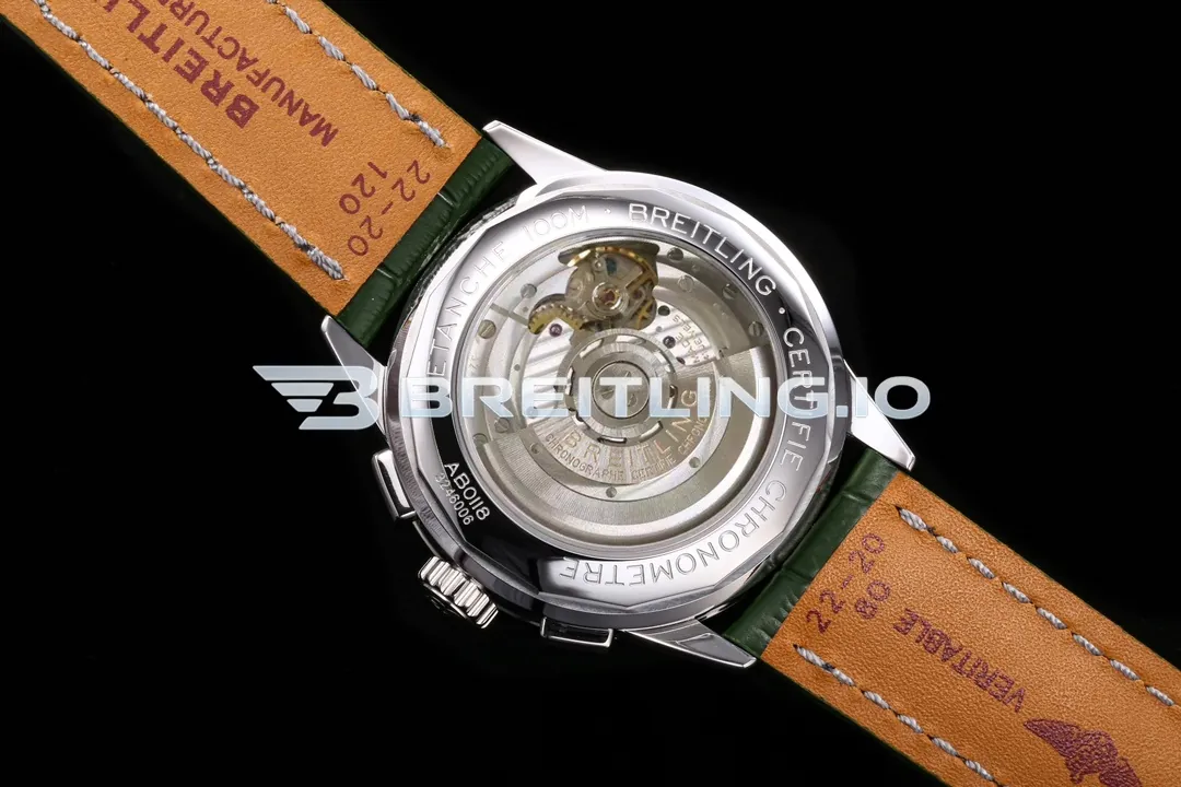 Breitling Premier B01 Chronograph 42 AB0118A11L1X1 Bentley British Racing Green Dial Steel Bezel Dress Replica Back View