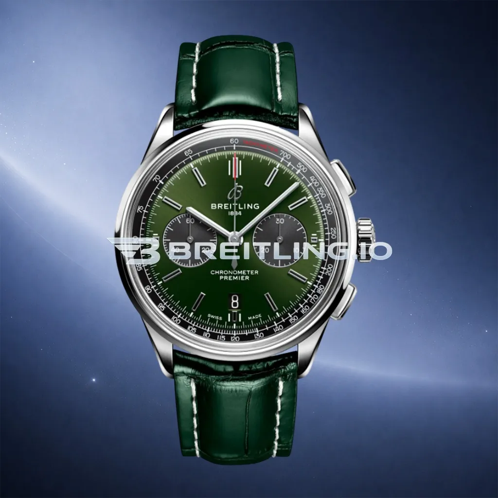 Breitling Premier B01 Chronograph 42 AB0118A11L1X1 Bentley British Racing Green Dial Steel Bezel Dress Replica First Image