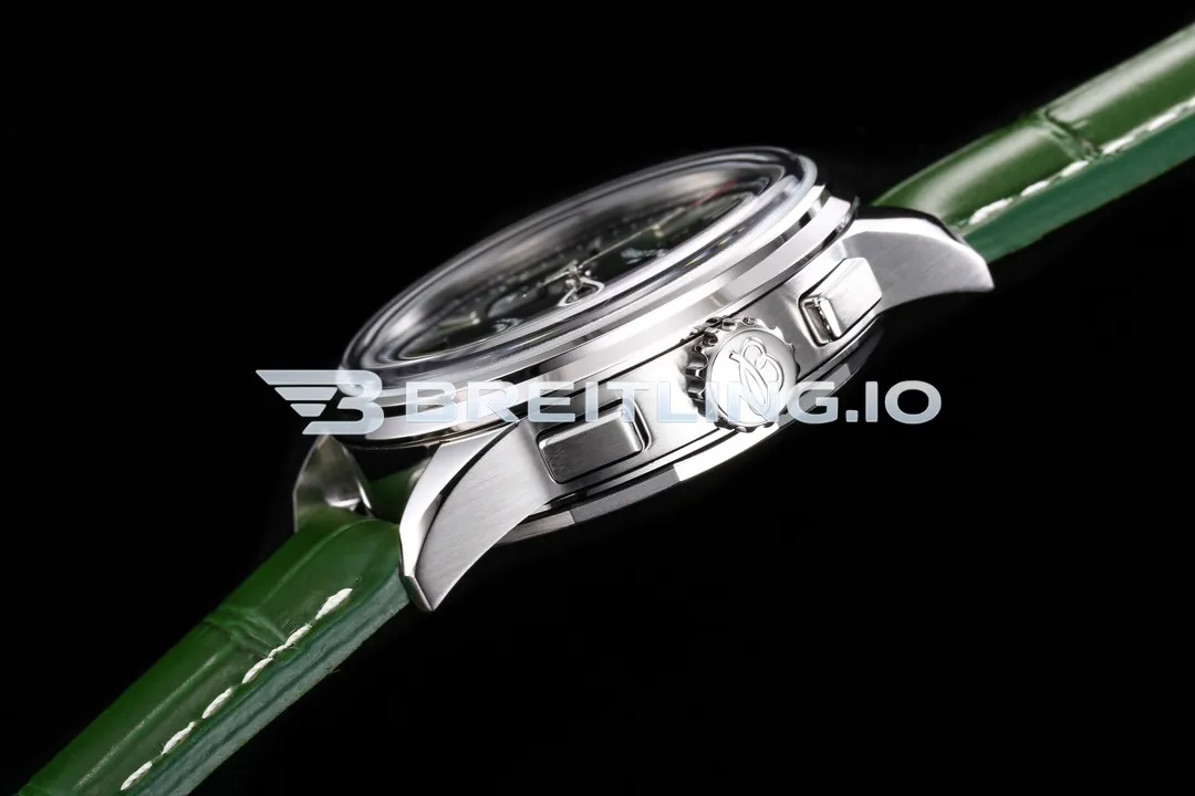 Breitling Premier B01 Chronograph 42 AB0118A11L1X1 Bentley British Racing Green Dial Steel Bezel Dress Replica Right View