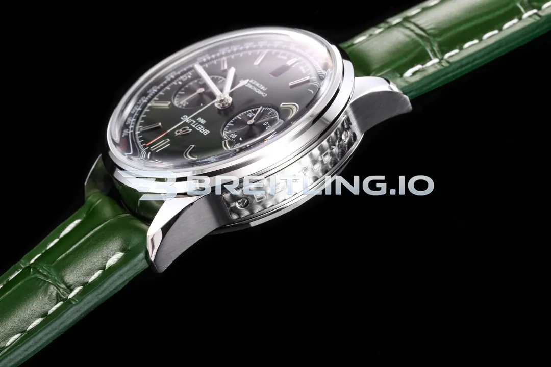 Breitling Premier B01 Chronograph 42 AB0118A11L1X1 Bentley British Racing Green Dial Steel Bezel Dress Replica Left View