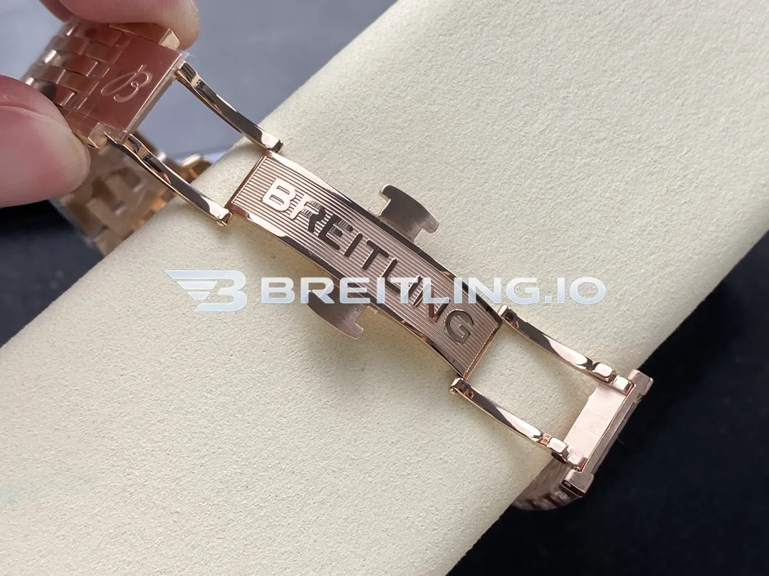 Breitling Navitimer B01 Chronograph 43 RB0138211B1R1 Black Panda Dial 18K Rose Gold Metal Bezel Bracelet Aviation Replica Clasp