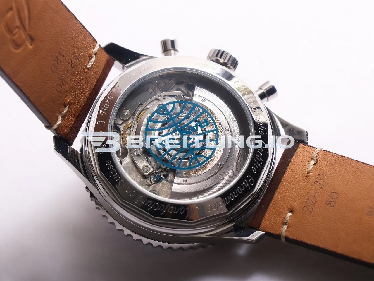 Breitling Navitimer B01 Chronograph 43 AB01212B1C1X2 Blue Dial Rotating Pepsi Two-Tone Slide Rule Bezel Replica Back View