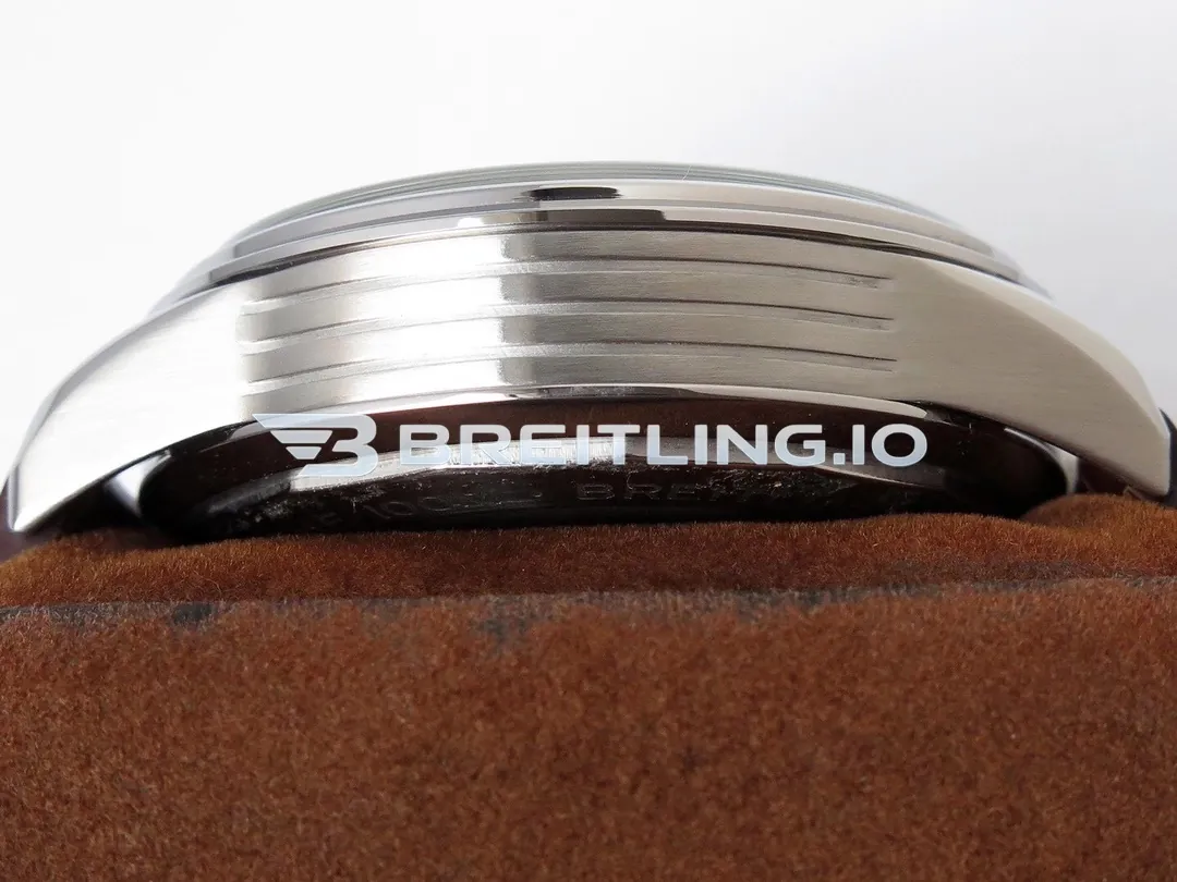 Breitling Premier Chronograph 42 A13315351C1P2 Deep Blue Sunburst Dial Steel Brown Leather Dress Replica Left View