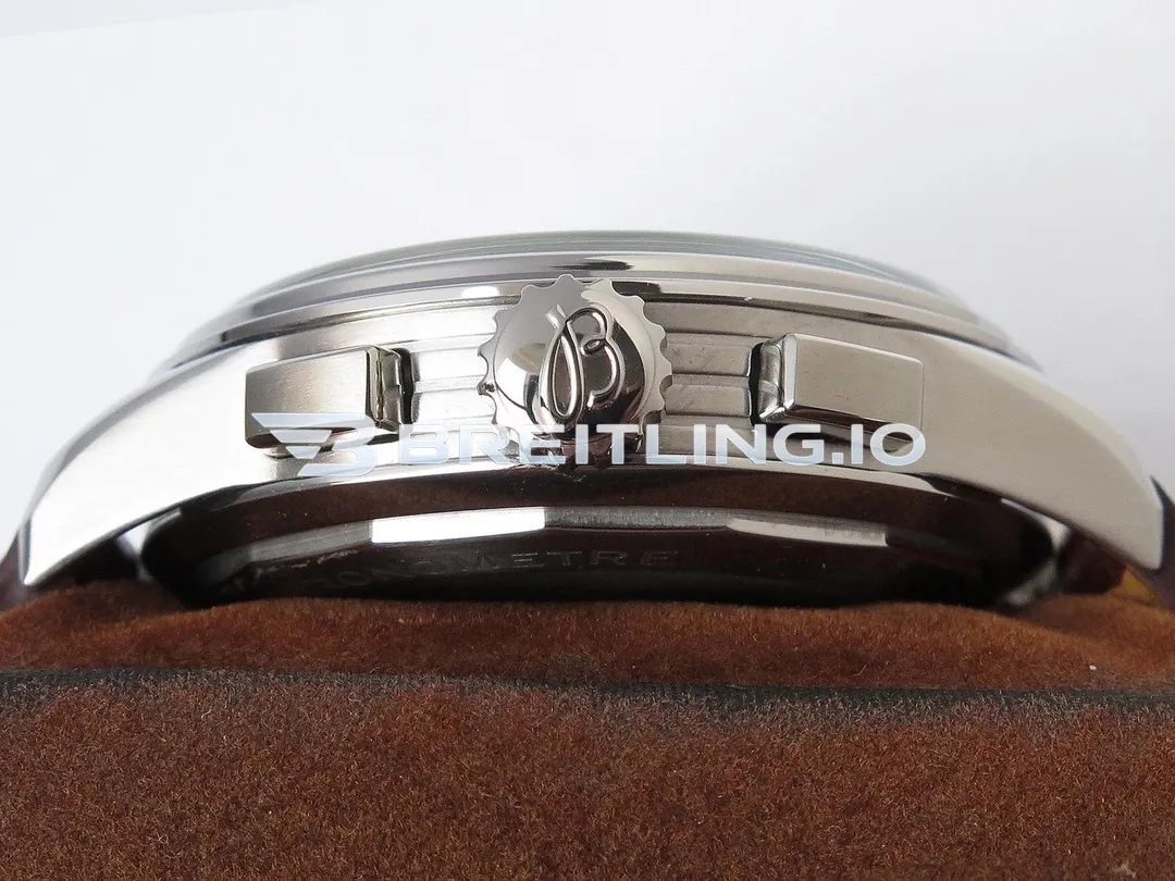 Breitling Premier Chronograph 42 A13315351C1P2 Deep Blue Sunburst Dial Steel Brown Leather Dress Replica Right View