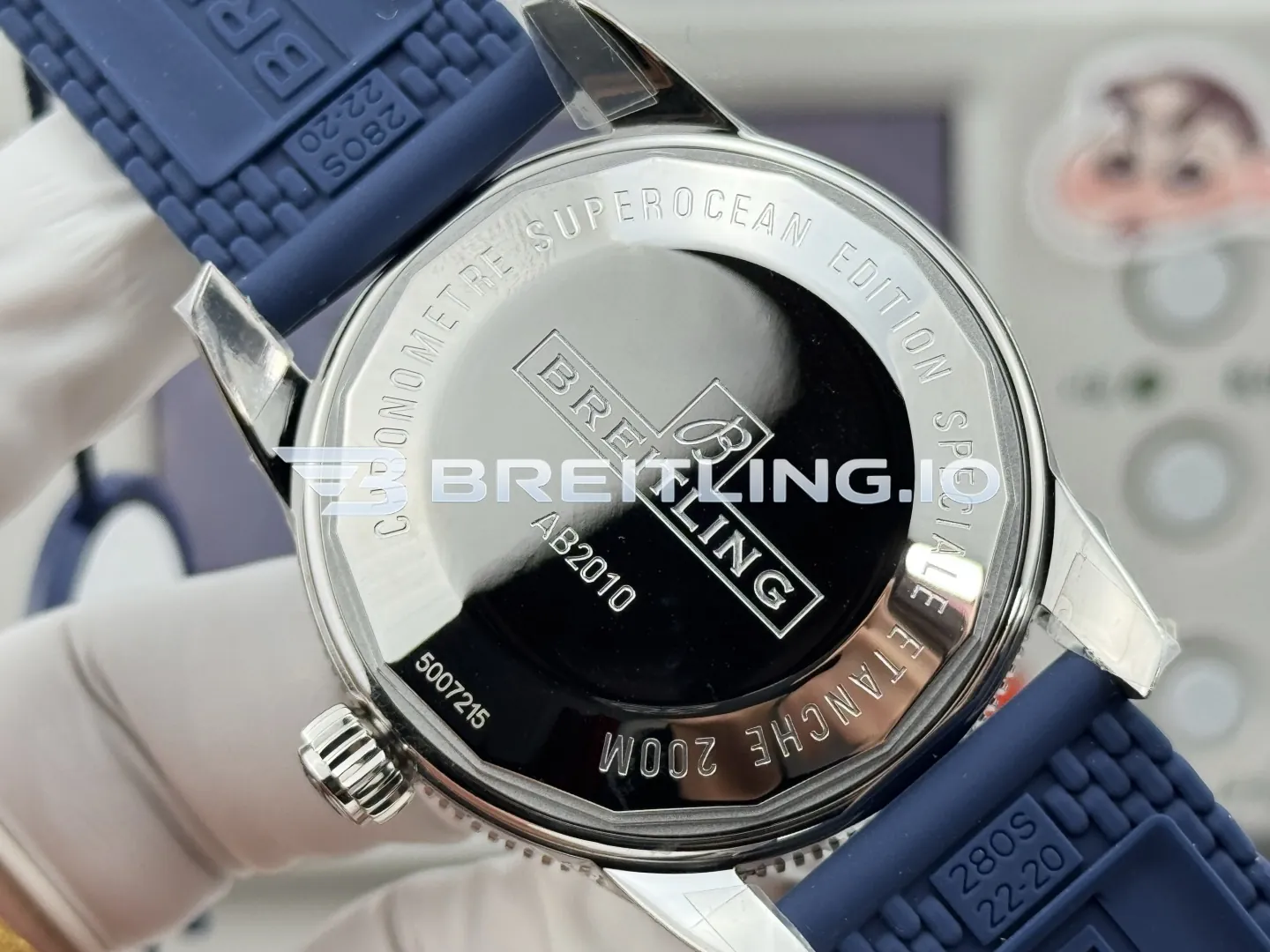 Breitling Superocean Heritage II AB2010161C1S1 42mm Blue Sunburst Dial Blue Ceramic Bezel Replica Back View