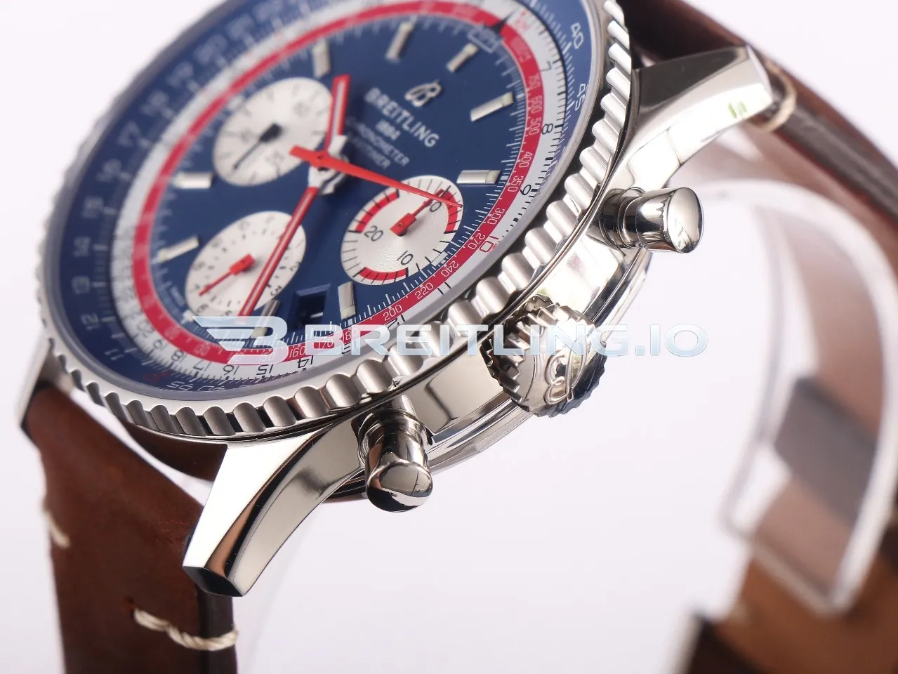 Breitling Navitimer B01 Chronograph 43 AB01212B1C1X2 Blue Dial Rotating Pepsi Two-Tone Slide Rule Bezel Replica Right View