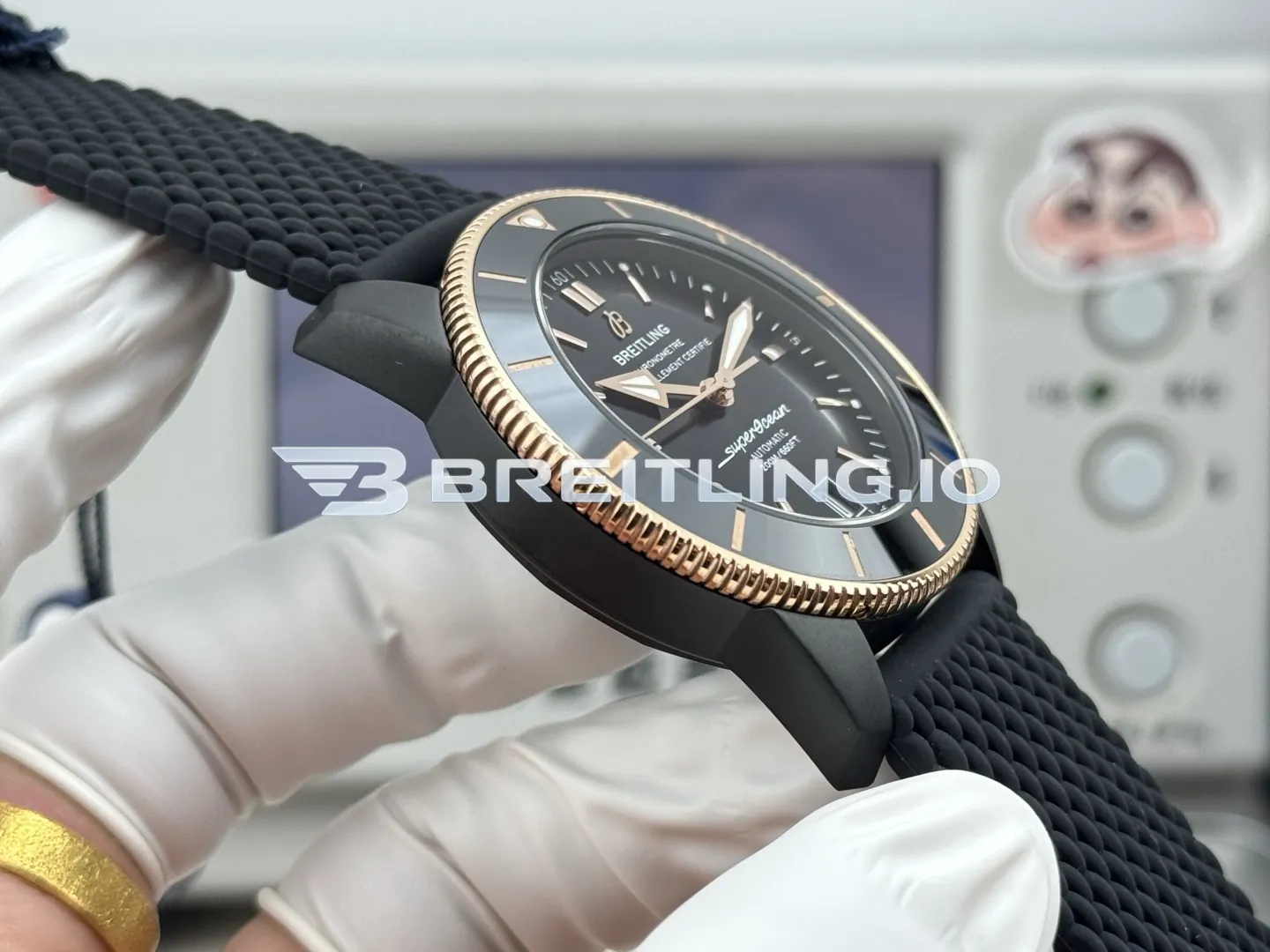 Breitling Superocean Heritage II UB20303A1B1S1 44mm Black Sunburst Dial Black Ceramic Bezel Replica Left View