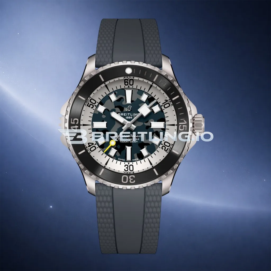 Breitling Superocean E10379351B1S1 46mm Dark Grey Camouflage Dial Black Ceramic Rotating Bezel Replica First Image
