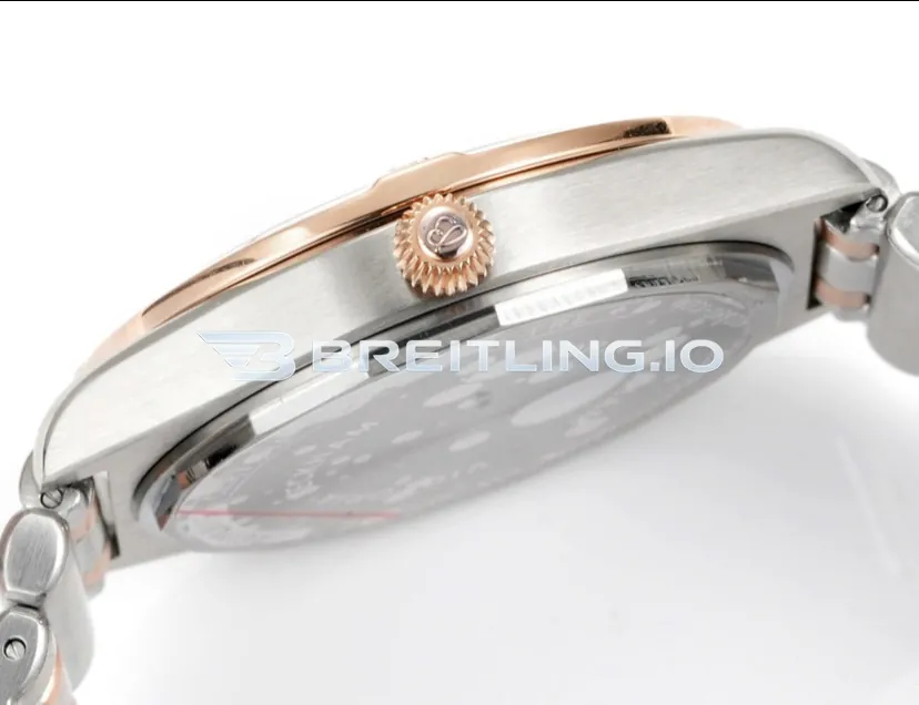 Breitling Chronomat U77310101A2U1 32mm White Mother Of Pearl Dial Polished Rose Gold Bezel Replica Right View