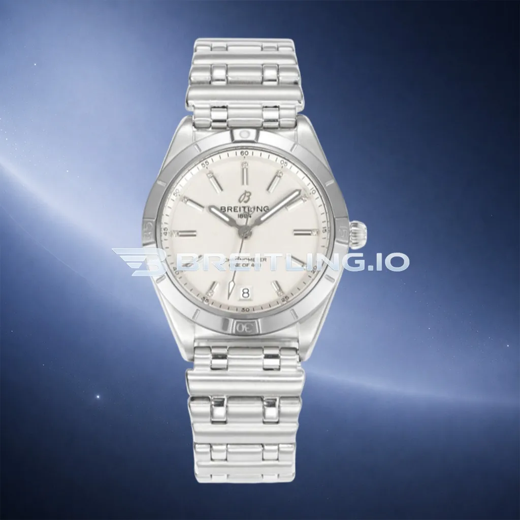 Breitling Chronomat A77310101A2A1 32mm Cream White Sunburst Dial Brushed Polished Stainless Steel Bezel Replica First Image