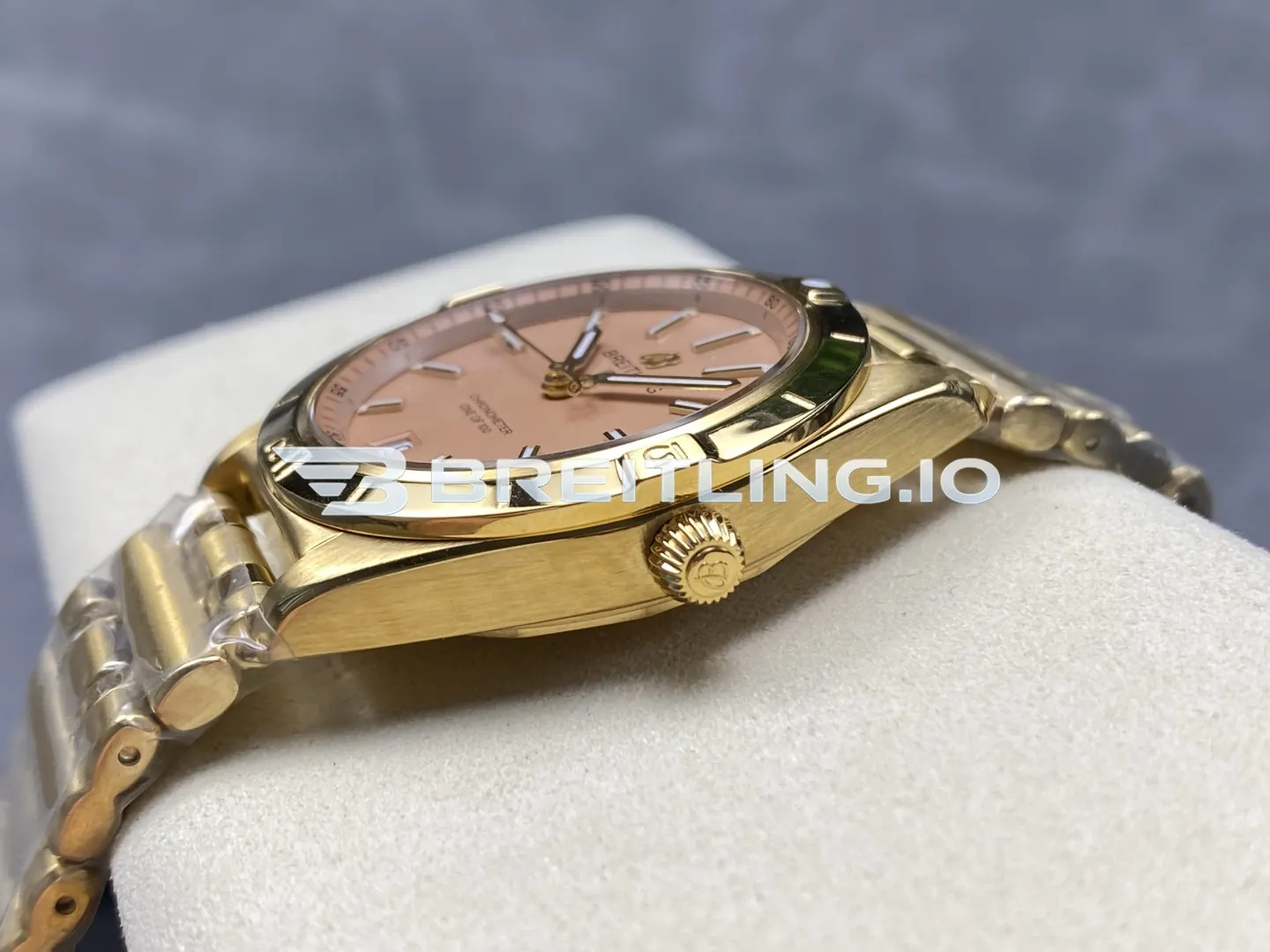 Breitling Chronomat K103801A1A1K1 36mm Sand Sunburst Dial Polished 18K Yellow Gold Bezel Replica Right View