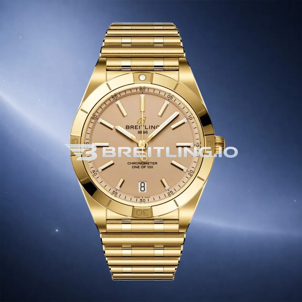 Breitling Chronomat K103801A1A1K1 36mm Sand Sunburst Dial Polished 18K Yellow Gold Bezel Replica First Image