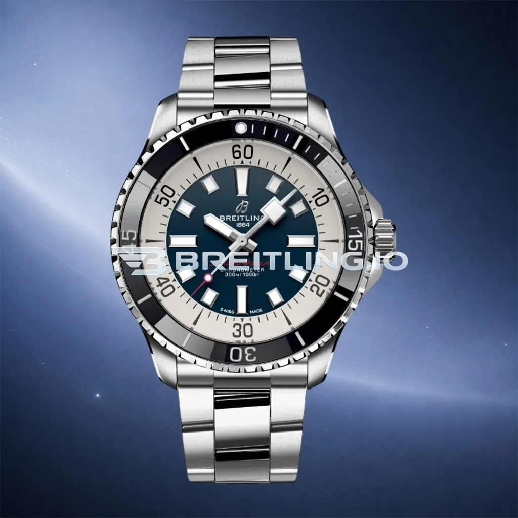Breitling Superocean A17376211C1A1 44mm Deep Blue Sunburst Dial Black Ceramic Unidirectional Rotating Bezel Replica First Image
