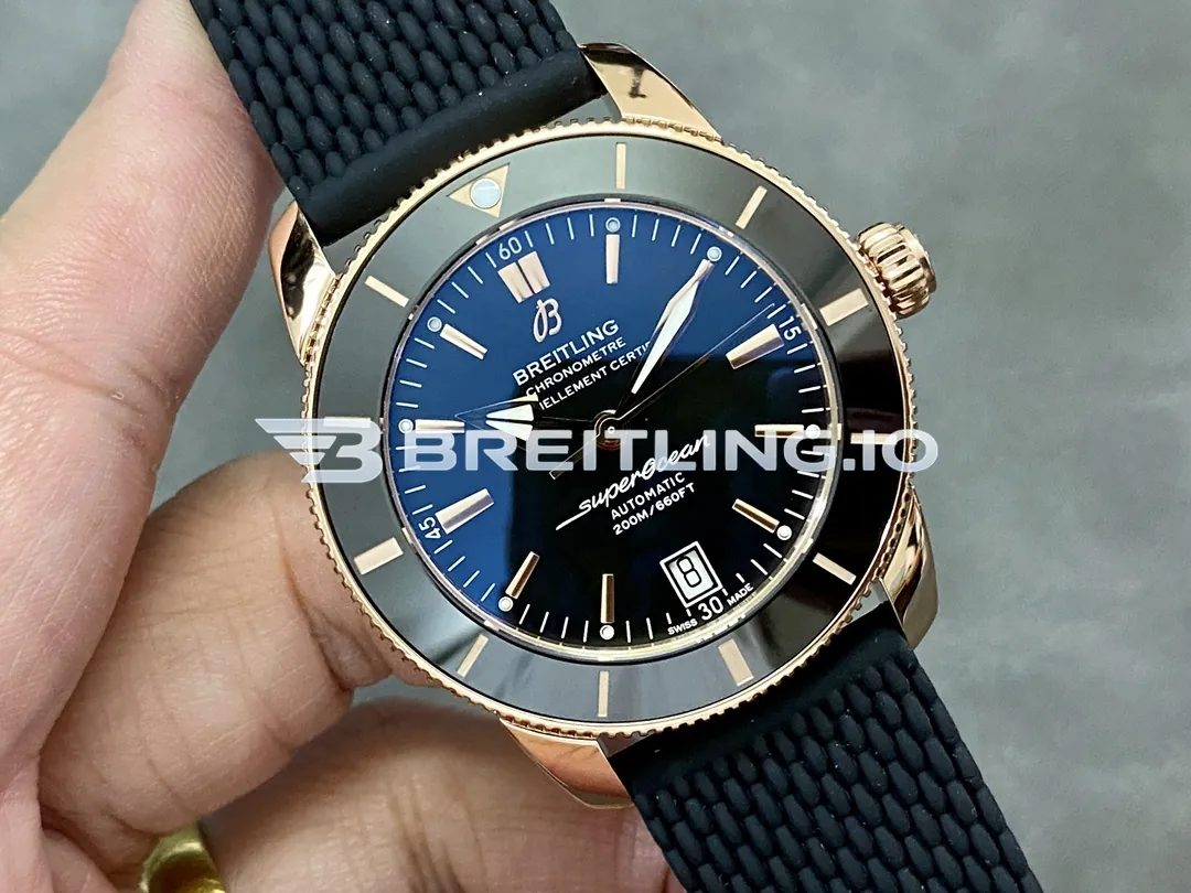 Breitling Superocean Heritage B20 RB2010121B1S1 42mm Deep Blue Sunburst Dial Black Ceramic Rotating Bezel Replica Dial Detail 1